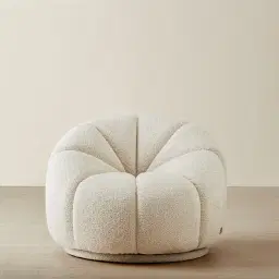 Phylis III Stone Cream Woven Fabric Swivel Occasional Chair
