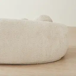 Elianna Stone Cream 3-Seater Woven Fabric Sofa