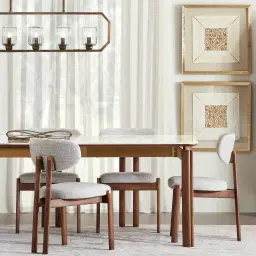 Portobello Pandora Brown Sintered Stone Top Dining Table - Light Brown Ash Legs 240x120cm