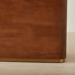 San Pierre Walnut Veneer Dresser with Travertine Finish Sintered Stone Top