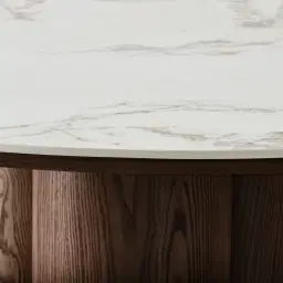 Terzetto Pandora Brown Sintered Stone Round Dining Table - Dark Brown Ash Legs