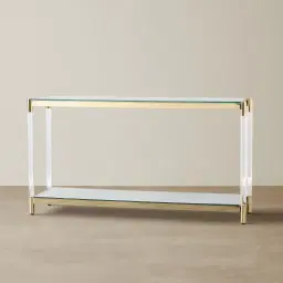 Auryn Polished Champagne Gold Stainless Steel Console Table