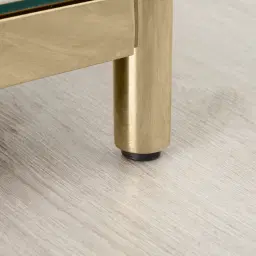 Auryn Polished Champagne Gold Stainless Steel Console Table