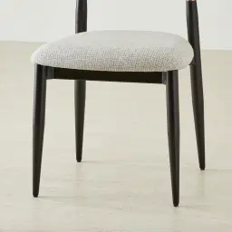 Amali Dove Grey Woven Fabric Dining Chair