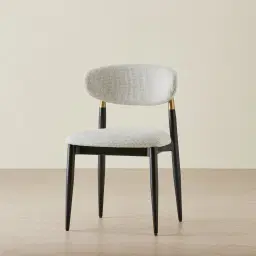 Amali Dove Grey Woven Fabric Dining Chair
