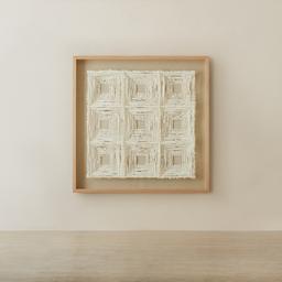 Verla Paper Pulp Shadow Box with Oak Color Frame