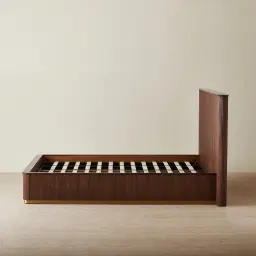 San Pierre Walnut Veneer Queen Bed