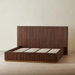 San Pierre Walnut Veneer Queen Bed