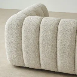 Gabriella Stone Cream 3-Seater Woven Fabric Sofa