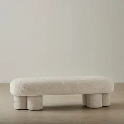 Estelle Stone Cream Ottoman