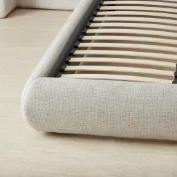 Clementine Dove Grey Woven Fabric Queen Bed