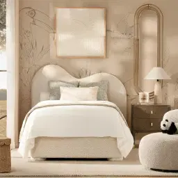 Poppy Stone Cream King Single Bed