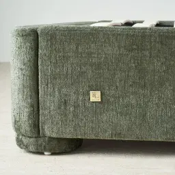 Poppy Green Chenille Fabric King Single Bed