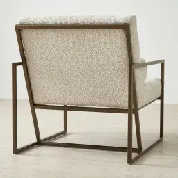 Elliot Stone Cream Woven Fabric Occasional Chair