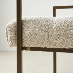 Elliot Stone Cream Woven Fabric Occasional Chair