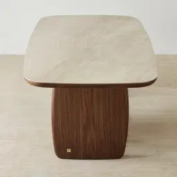 Sierra Walnut Brown Dining Table - Sintered Stone Top 200x105cm