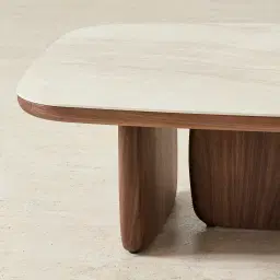 Sierra Walnut Brown Coffee Table - Sintered Stone Top