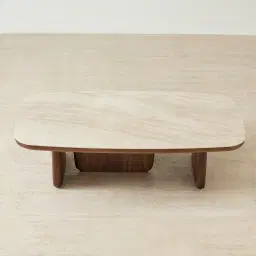 Sierra Walnut Brown Coffee Table - Sintered Stone Top