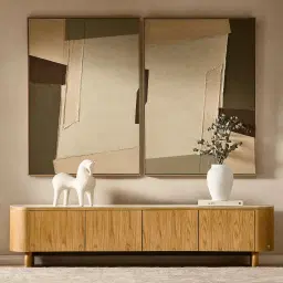 Sierra Light Wood Entertainment Unit - Sintered Stone Top