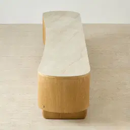 Sierra Light Wood Entertainment Unit - Sintered Stone Top