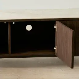 Sierra Dark Wood Entertainment Unit - Sintered Stone Top