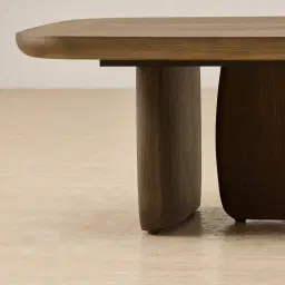 Sierra Dark Wood Coffee Table - Wooden Top