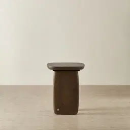 Sierra Dark Wood Side Table - Wooden Top