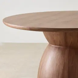 Xavier Walnut Brown Wooden Round Dining Table