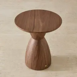Xavier Walnut Brown Wooden Side Table