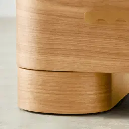 Terzetto Kids Light Oak Veneer Bedside Table with White Sintered Stone Top