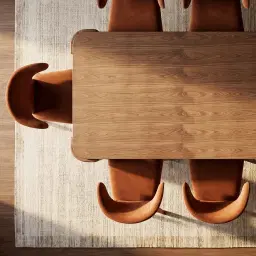 Ophelia Smoky Walnut Veneer Curved Dining Table