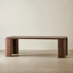 Ophelia Smoky Walnut Veneer Curved Dining Table