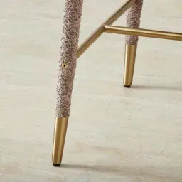 Moulin Warm Taupe Woven Fabric 66cm Counter Stool - Champagne Gold Legs