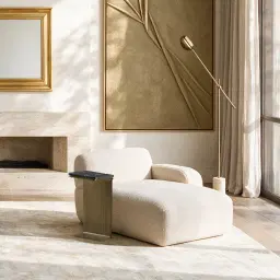 Capri Pearl Beige Modular Left Chaise