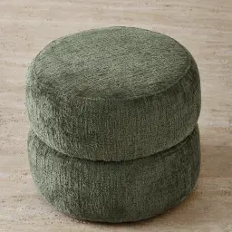 Polly Kids Green Chenille Fabric Play Stool