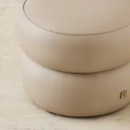 Polly Kids Sand Beige Vegan Leather Play Stool