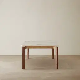 Portobello Pandora Brown Sintered Stone Top Dining Table - Toffee Brown Ash Legs 270x120cm