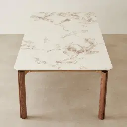 Portobello Pandora Brown Sintered Stone Top Dining Table - Toffee Brown Ash Legs 270x120cm