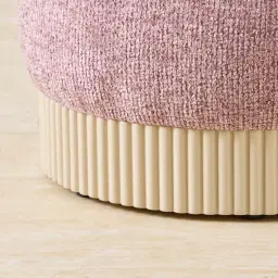 Pixie Mauve Fabric Kids Play Stool in Beige Base