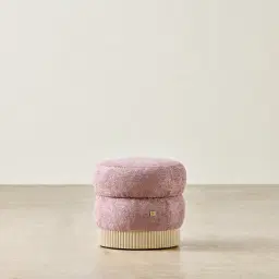 Pixie Mauve Fabric Kids Play Stool in Beige Base