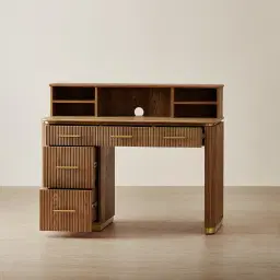 San Pierre Kids Toffee Brown Ash Veneer Study Desk