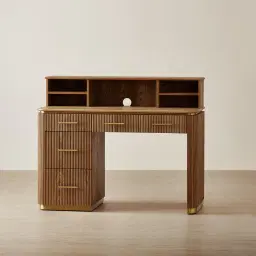 San Pierre Kids Toffee Brown Ash Veneer Study Desk