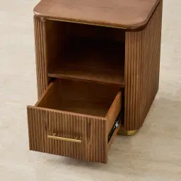 San Pierre Kids Toffee Brown Ash Veneer Bedside Table