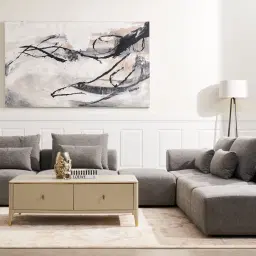 Riviera III Graphite Fabric Sofa - Rectangular Ottoman