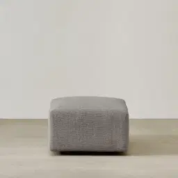 Riviera III Graphite Fabric Sofa - Rectangular Ottoman