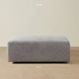 Riviera III Graphite Fabric Sofa - Rectangular Ottoman