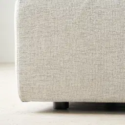 Riviera III Isabelline White Fabric Sofa - Left Seat