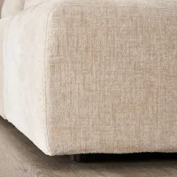 Riviera III Powder White Chenille Fabric Sofa - Right Seat
