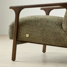 Delphine Winter Moss Woven Fabric Occasional Chair
