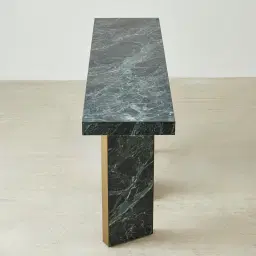 Luna Matte Emerald Sintered Stone Console Table